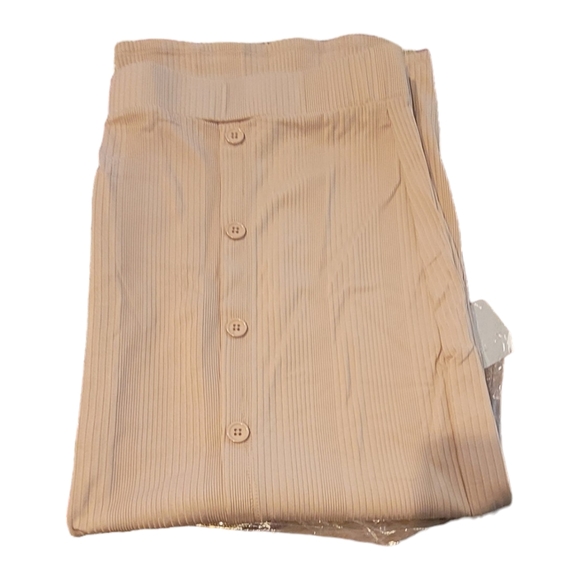 Intempo Neutral Beige Maxi Skirt Textured Woman's Plus 2X JJ2095 - Picture 2 of 9